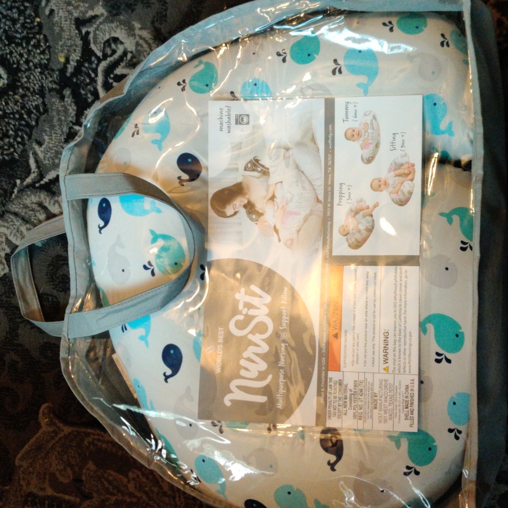 Worlds Best NurSit Whale Print Multipurpose Nursing and Support Pillow